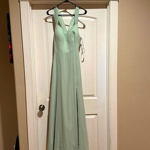 New With Tags size 10 Azazie Dress in Dusty Sage. Style: Jane